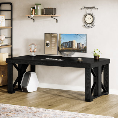 Bureau d'ordinateur 70,86 po, grand bureau à domicile en bois 70,86 po