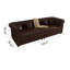 Canapé Chesterfield à accoudoirs roulés en cuir véritable 110,2 po Tashyra