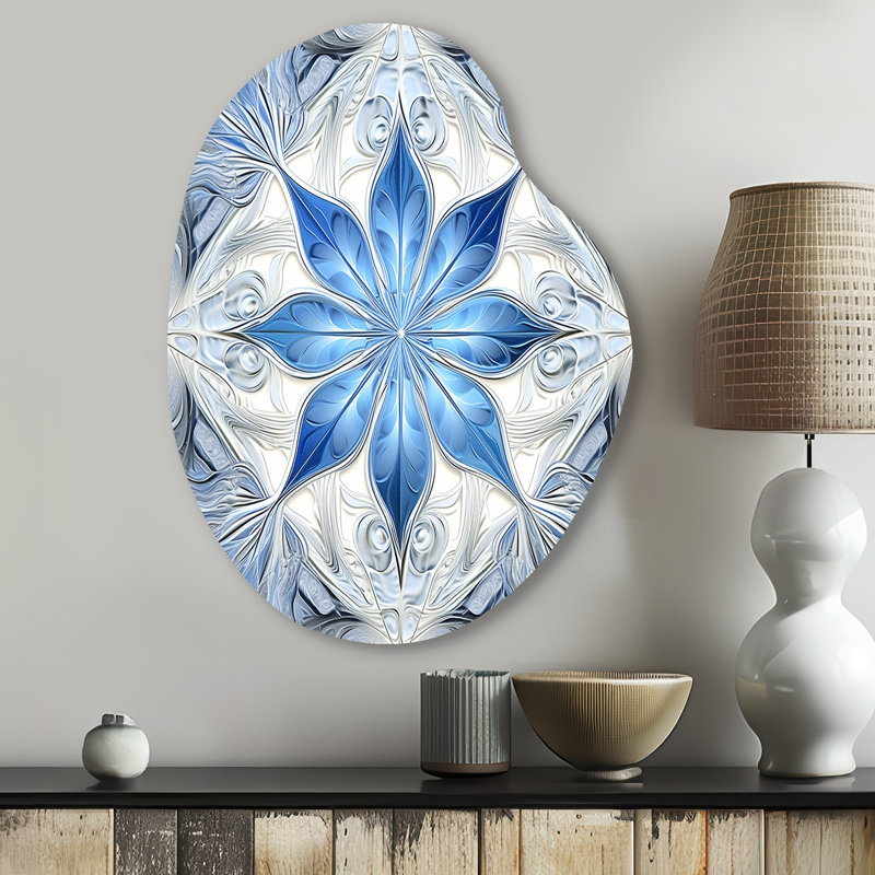 Giovannah - Reproduction d'art géométrique asymétrique en métal pour le salon, turquoise, H 30 po x l 22 po