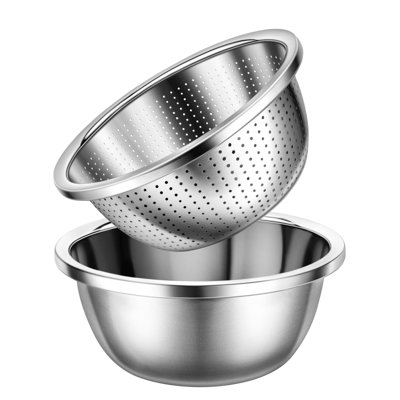 Colander 304 Stainless Steel 3-quart with Mixing Bowls