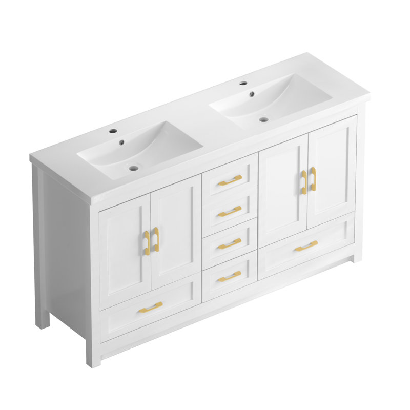 Meuble-lavabo blanc 60 po avec rangement