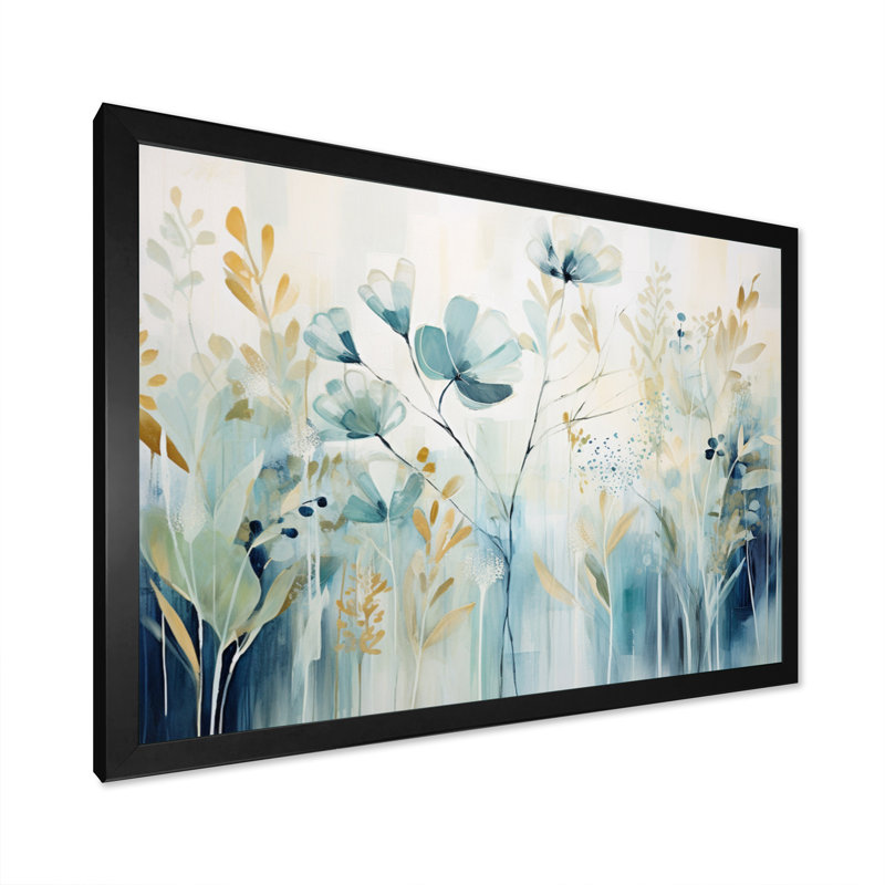 Impression sur toile botanique, impression de jardin floral bleu - Jardin botanique bleu II, H 34 po x l 44 po x P 1,5 po