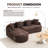 Full Compression Sponge L-Shape Sectional Sofa With Curved Chaise, Modern Sofa-2041064680