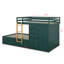 Lit superposé double avec garde-robe, 2 grands tiroirs et 5 petits tiroirs, lit superposé en bois avec échelle, garde-corps-30218420