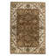 Hand Knotted Wool Oriental Area Rug in Brown And Ivory