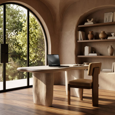 Slone - Modern Beige Concrete Dining Table