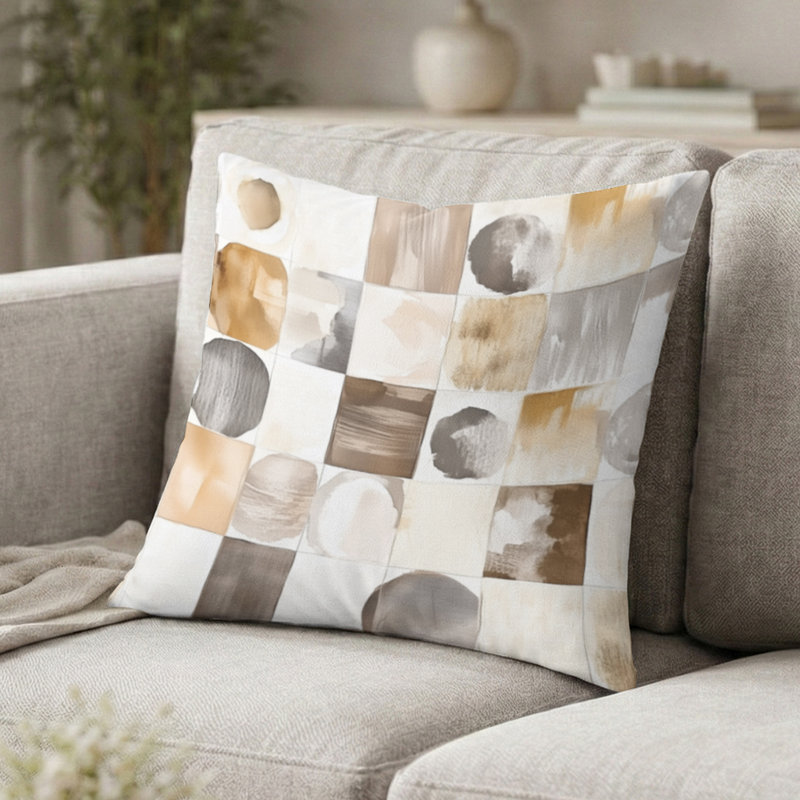 Coussin Patchwork, H 18 po x l 18 po