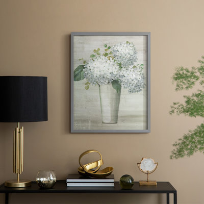 Simply Hydrangeas I, reproduction encadrée - bois massif
