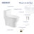 Grosofi 1.1/1.6 GPF Dual Flush Compact Elongated One-Piece Toilet in White for Space Saving (Seat Included)