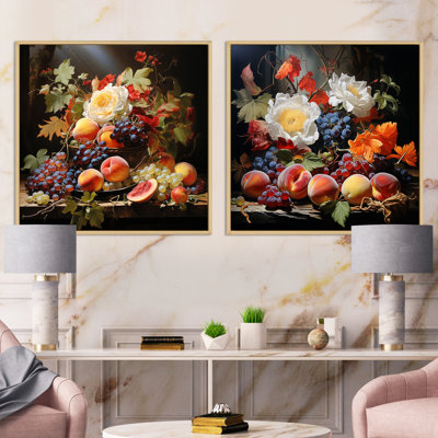 Ensemble de 2 collages de fruits symétriques Symphony