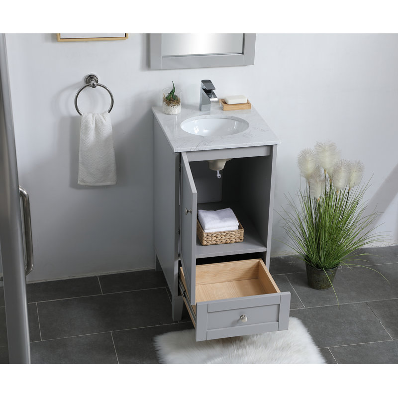 Ensemble de meuble-lavabo simple 18 po Selma, Gris