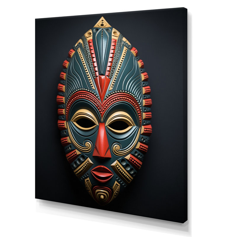 «African Tribal Pende Mask III», reproduction sur toile, H 40 po x l 30 po, Toile tendue