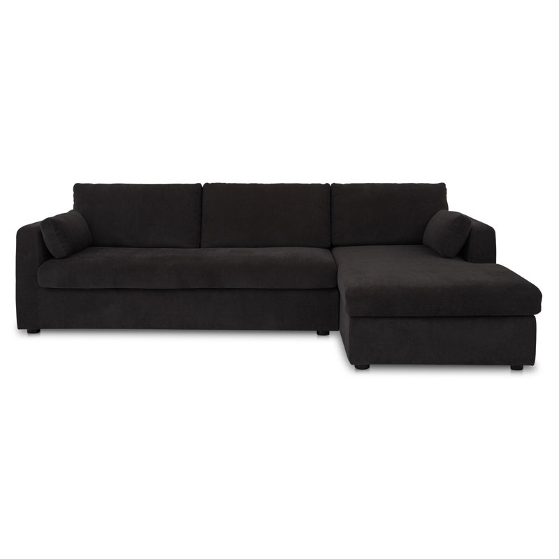 Canapé-lit modulaire Eddie, Orienté à droite, Polyester noir