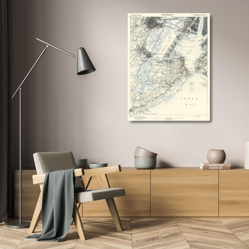 Williston Forge USGS Gallery Wrapped Canvas Art Titled: Staten Island New York New Jersey Sheet