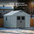 10 Ft. W X 10 Ft. D Plastic Storage Shed With Floor, Resin Shed With Reinforced Steel Structure, Beige