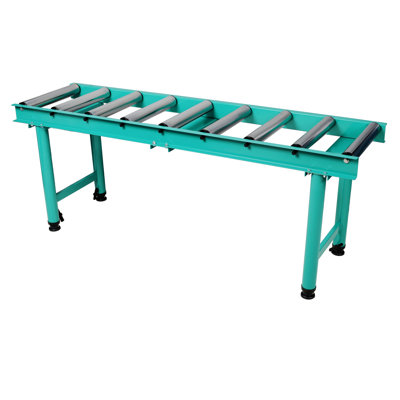 9 Roll Heavy Duty Conveyor Roller Stand with Adjustable Height & Length, 440 lbs Capacity, Green Steel Industrial Material Handling Equipment