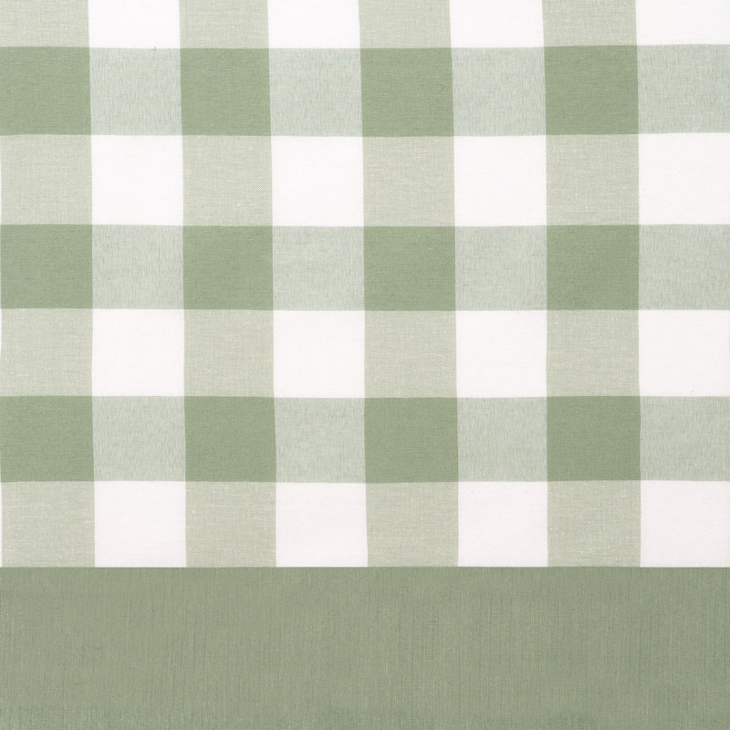 Apple Green Checkered Cotton-Polyester Rod Pocket Valance