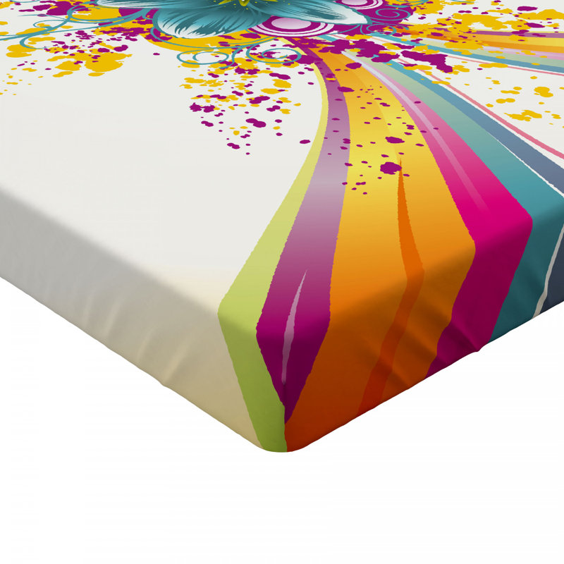 Microfiber Floral Fitted Sheet, Full Fitted Sheet