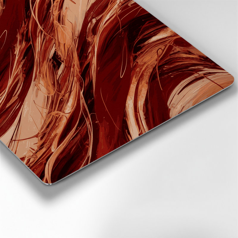 «Lyrical Abstraction 5», art mural en métal rouge, H 32 po x l 32 po