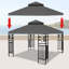 Auvent de remplacement pour pavillon de jardin 10 x 10 pi - à deux niveaux, imperméable et hydrofuge pour ajouter du charme à l'extérieur