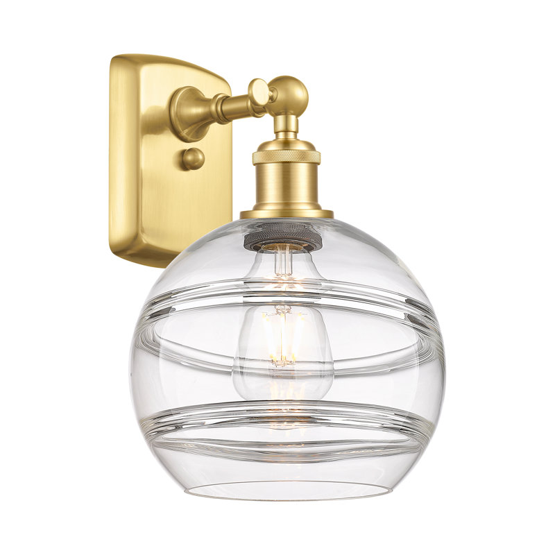 Applique murale 1 lumière Ballston Bienes, Transparent, H 10,88 po x l 8 po x P 8,13 po, Or satiné