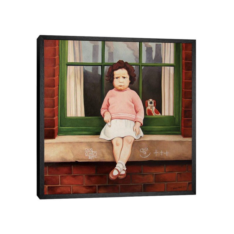 Sore Finger by Vicky Mount - Floater Frame Square Painting on Canvas, Black Framed, 45.72 cm H x 45.72 cm W