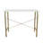 Chazael 40" Modern Desk with Marble Top Effect and Brass-Finished Metal Base, Compact Home Office or Vanity Table