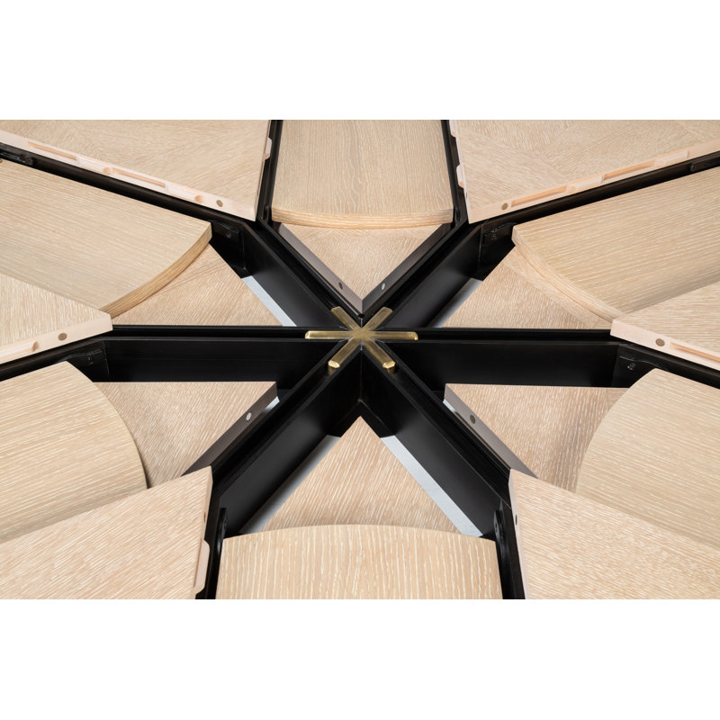 Giselle Round Dining Table, 30"H x 66"L x 66"W, Bleached Oak