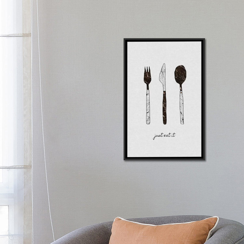 " Just Eat It " by Orara Studio, 26" H x 18" W x 1.5" D, Black Framed Canvas, No Mat