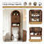 Arched Over The Toilet Storage Cabinet With 2 Sliding Doors And Anti-Tip Device Adjustable Shelf, Walnut-130624472