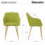 Ensemble de 2 chaises de salle à manger de style Mid-Century moderne avec pieds en métal au fini bois-1130252639