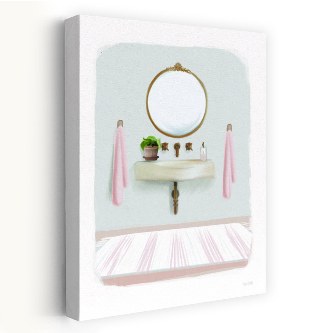 Powder Puff Sink Vintage Abstract Plant Wall Art Print