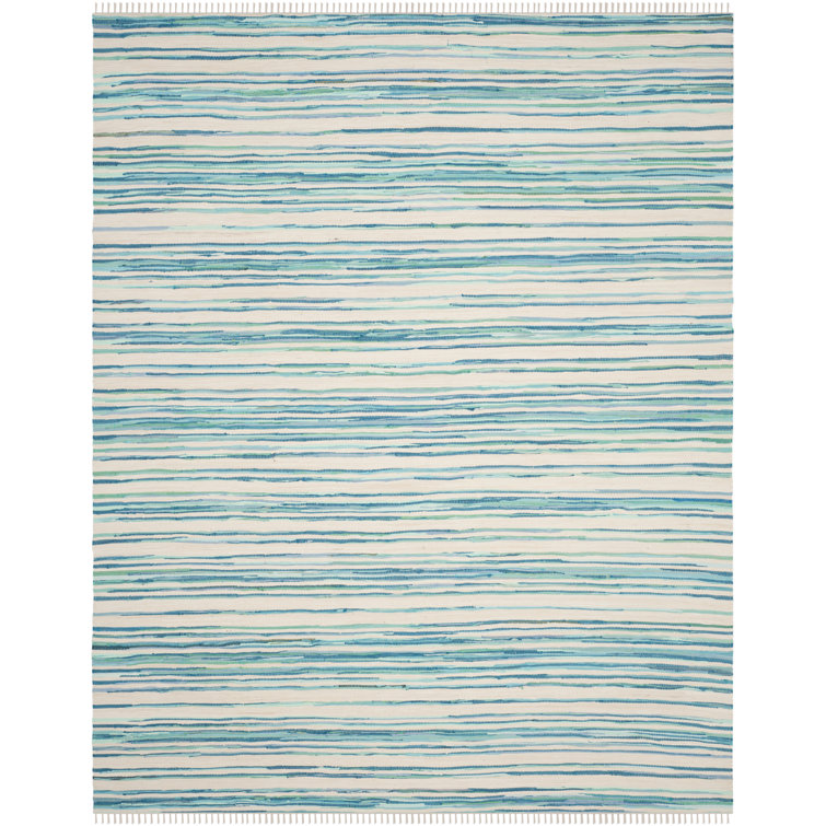 Margene Handmade Flatweave Cotton Ivory/Green Rug