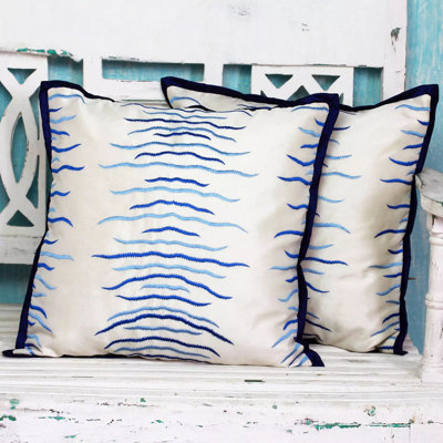 Embroidered Reversible Pillow Cover