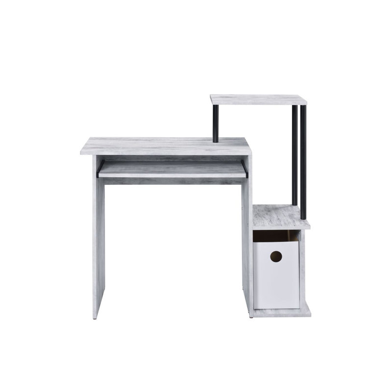Lyphre Black Finish Computer Desk, Antique White