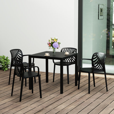 4-Person Outdoor Square Dining Set