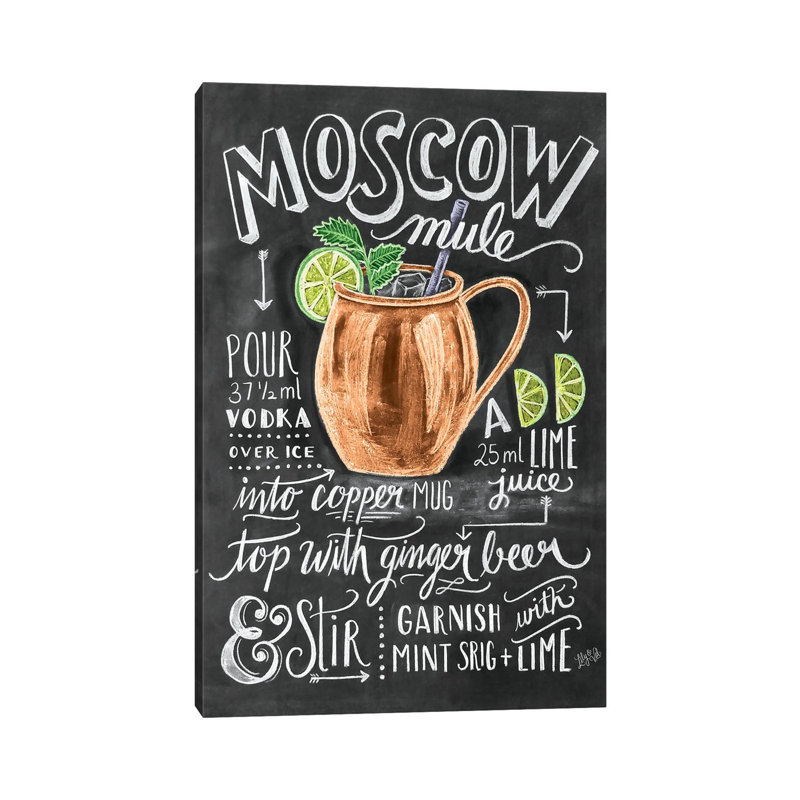 Moscow Mule Recipe - Print on Canvas, Wrapped Canvas, 66.04 cm H x 45.72 cm W x 1.91 cm D
