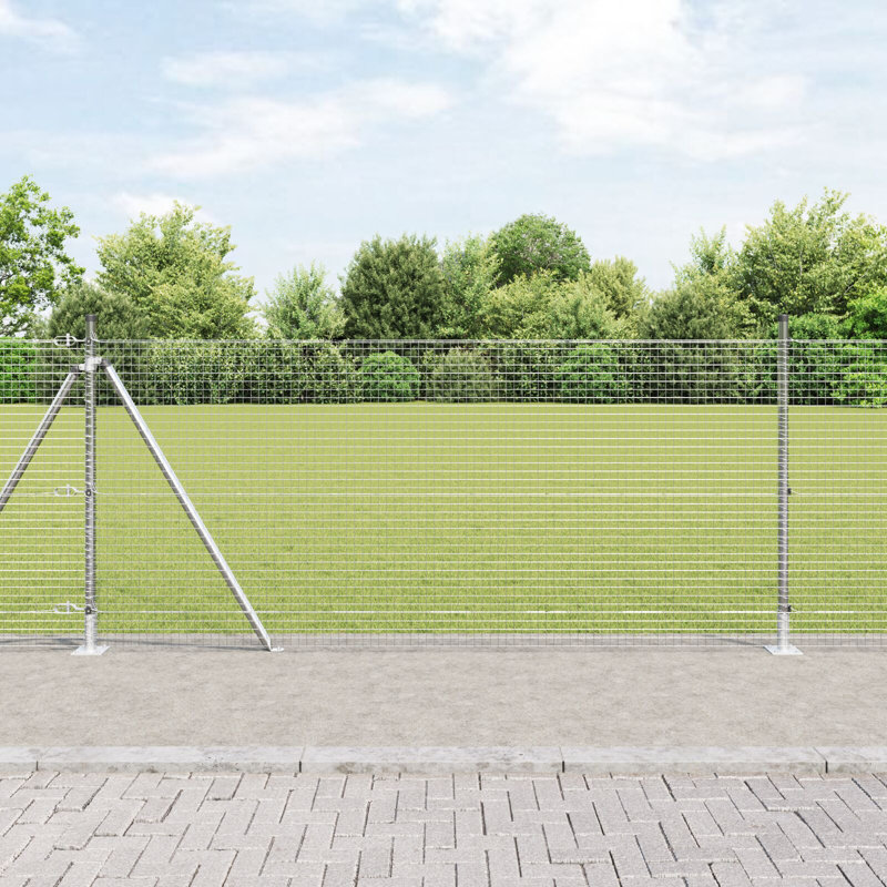  Welded Wire Fence With 13 Flanged Posts 0.8X50 M Galvanised Steel