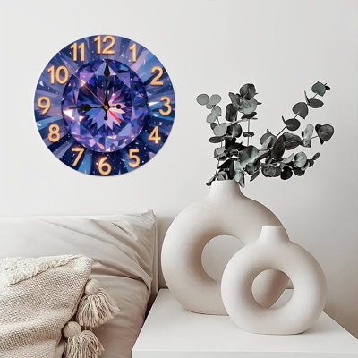Diamond Clock Face With Golden Numbers