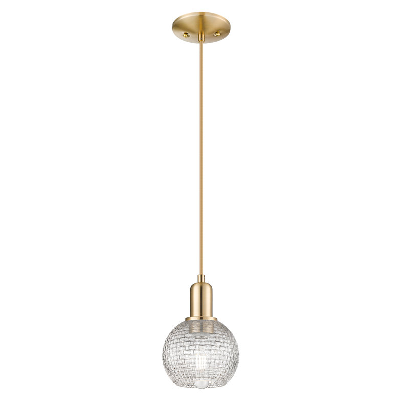 Arcadia - Athènes - Mini luminaire suspendu 1 lumière, H 5,13 po x l 5,88 po x P 5,88 po, Bronze champagne