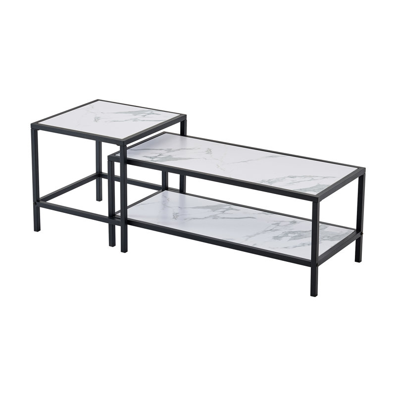 Ensemble de tables basses 2 pièces, Noir