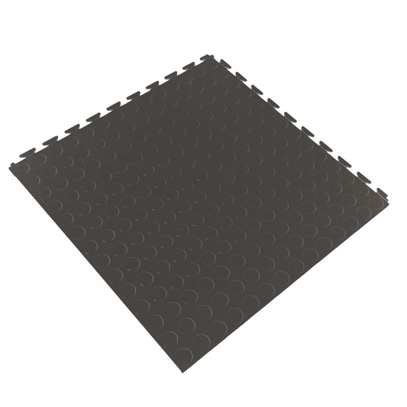 FlooringInc 20.5 in. W x 20.5 in. L Garage Flooring Roll Drain Tiles in, Dark Gray