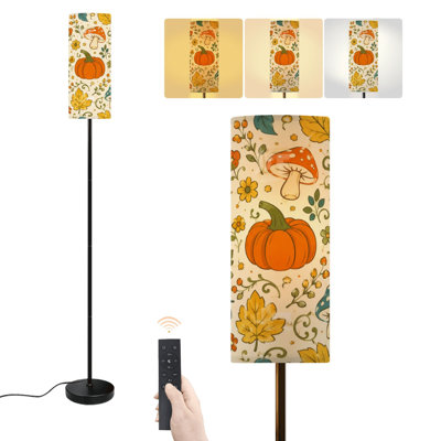 Lampe sur pied 70 ans champignon floral citrouille rétro groovy automne rétro hippie ondulé lampe sur pied moderne avec télécommande interrupteur au pied abat-jour abat-jour haut lampadaire pour salon chambre bureau