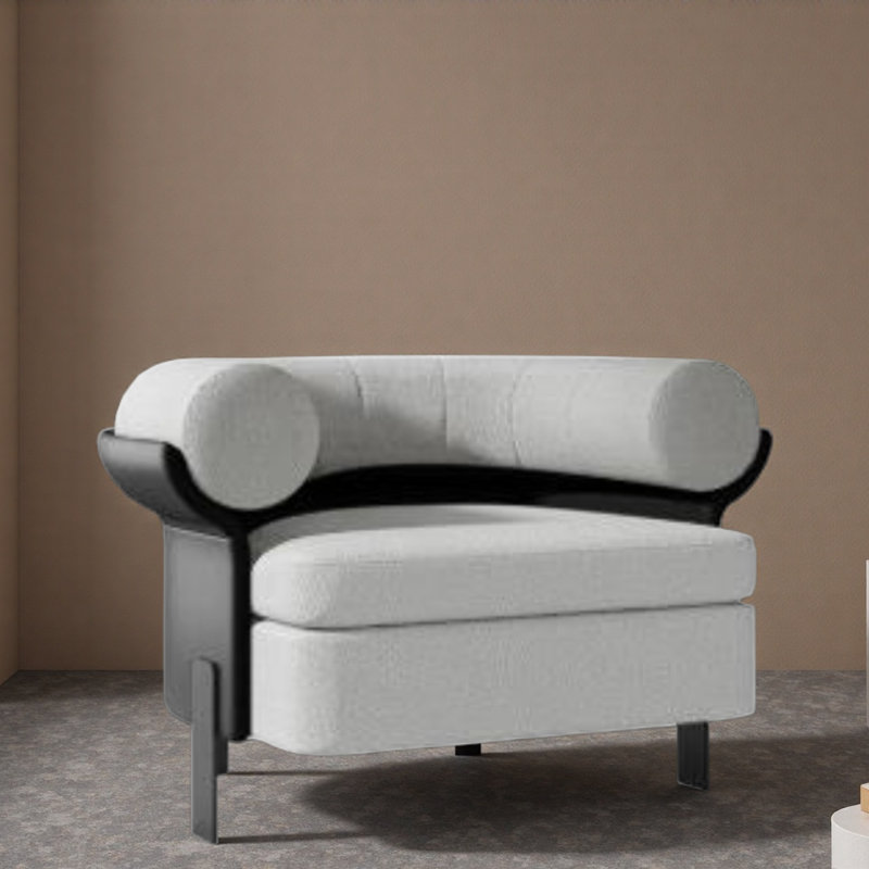 Fauteuil de loisir simple, léger et luxueux., Blanc/Noir