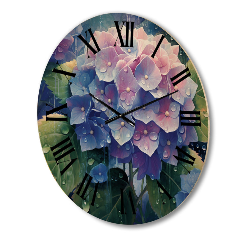 Horloge murale surdimensionnée en bleu et vert, Grand