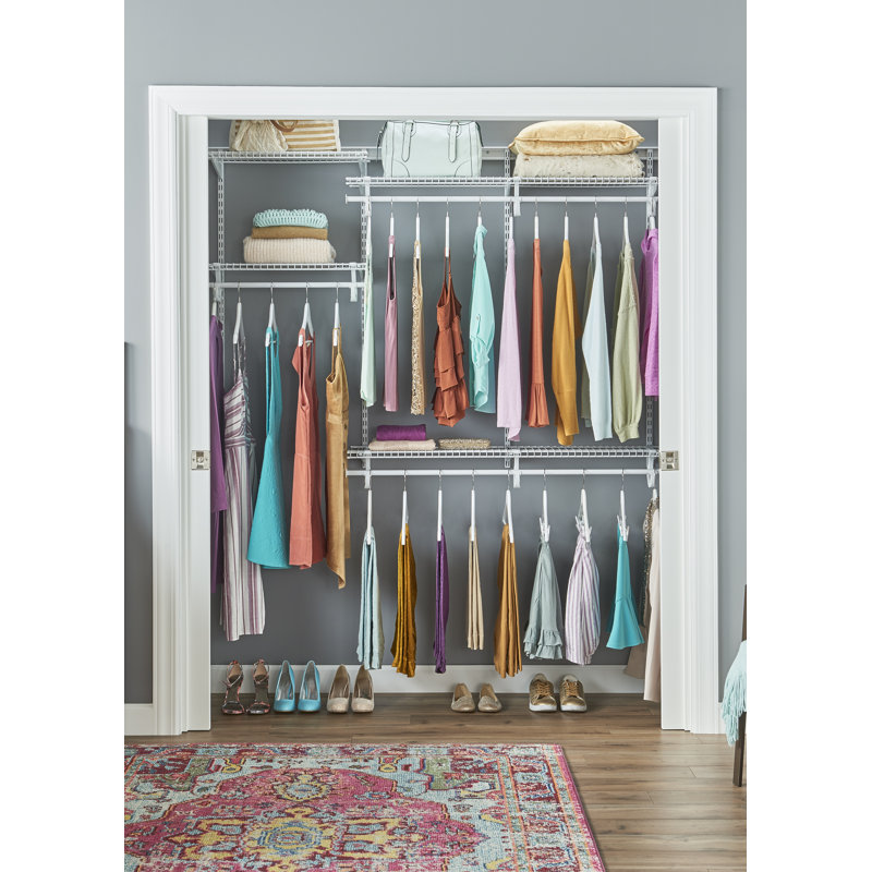 Ensemble de démarrage pour système d'organisation de garde-robe l 48 po à l 72 po ShelfTrack, Blanc