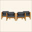 Fauteuil club d'extérieur en bois d'acacia avec coussins, ensemble de conversation-185837101-185837136