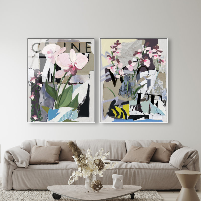 Fine Art Fashion Set, 31"H x 25"W, White Floater Frame