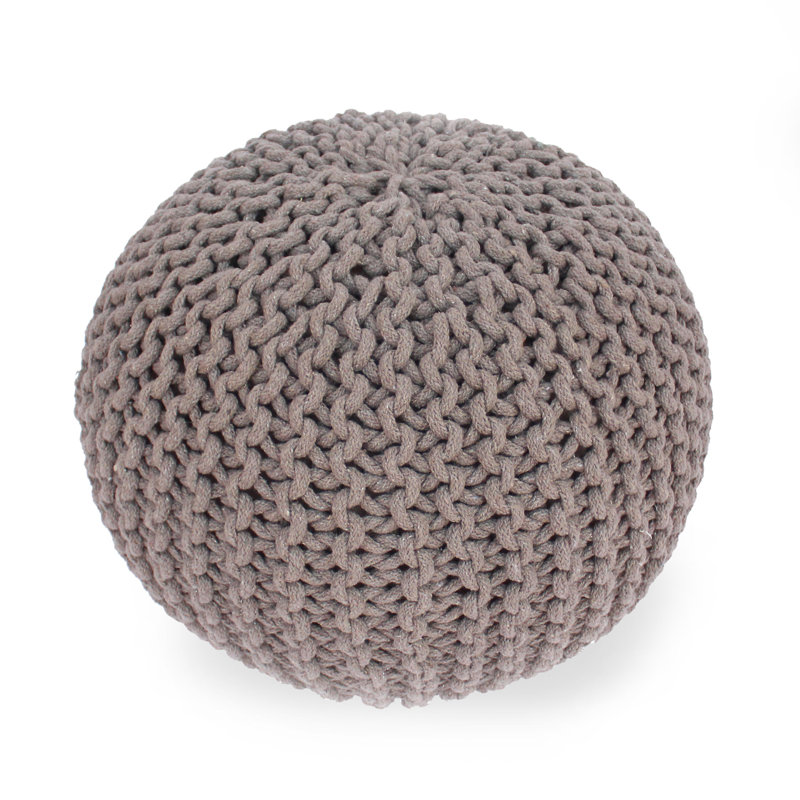 Durston Upholstered Pouf, Brown 100% Cotton