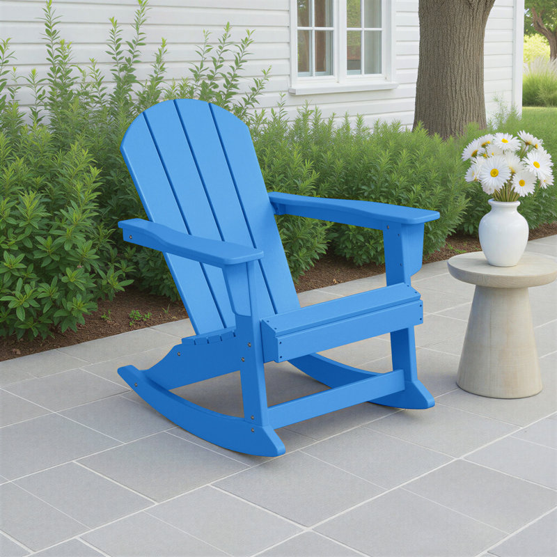 Chaise Adirondack berçante en PEHD Laguna, Bleu pacifique